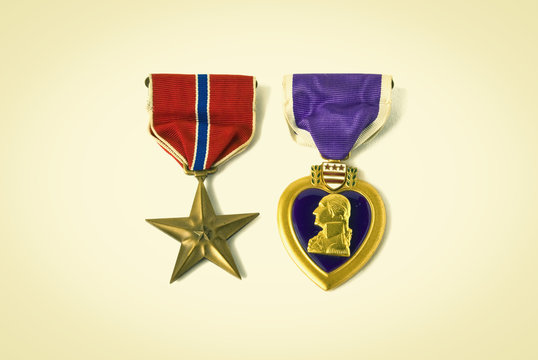 Bronze Star And Purple Heart Medals