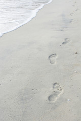 Footprints on beach