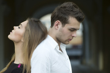 Serious sensual couple