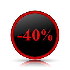 40 percent discount icon