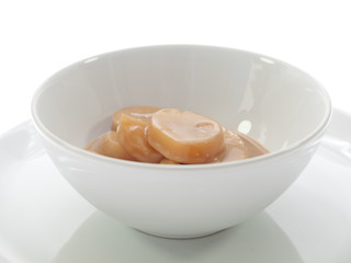 boiled cassava with sugar & coconut milk