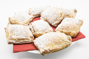 biscuits of puff pastry stuffed with chocolate