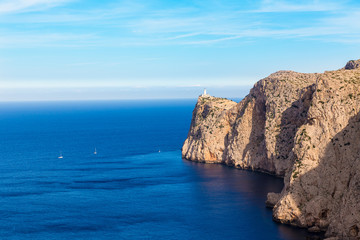 Fototapeta na wymiar Majorca Formentor Cape Lighthouse in Mallorca