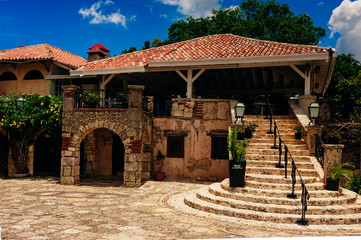 Fototapeta na wymiar Ancient village Altos de Chavon - Colonial town reconstructed in