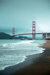 Crédence de cuisine en verre imprimé Plage de Baker, San Francisco le pont du Golden Gate