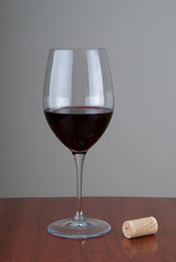 Glas with red wine