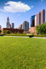 Obraz premium Boston North End Park and slkyline Massachusetts