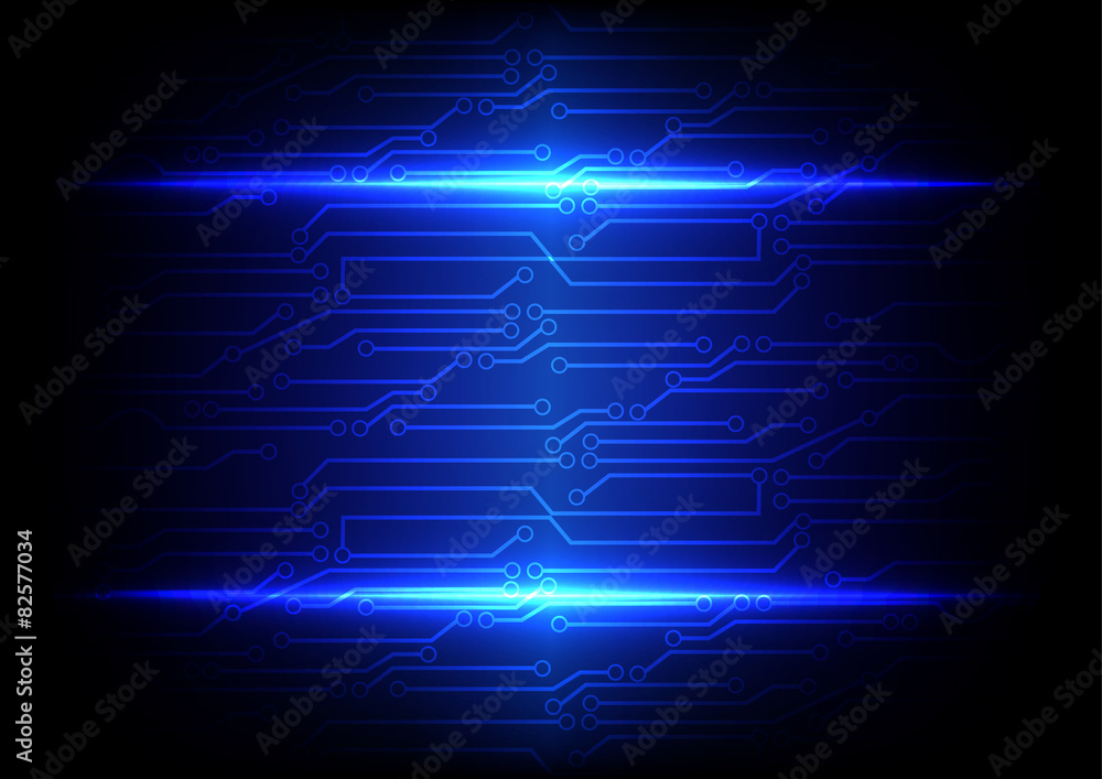 Poster abstract blue light with circuit line background