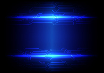Abstract blue light with circuit line technology