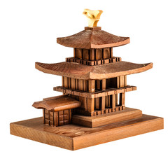 Wooden temple miniature