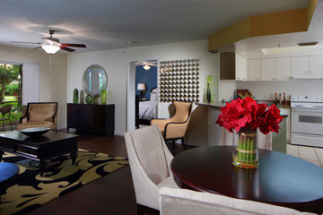 Modern apartment with furniture and decor