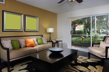 Modern living room with designer furniture