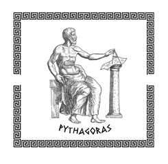 Pythagoras illustration - obrazy, fototapety, plakaty