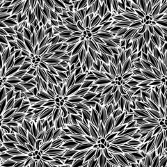 Seamless pattern with flowers Dahlia.