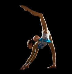 Young girl engaged art gymnastic