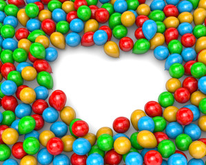 Balloons Heart Frame Shape