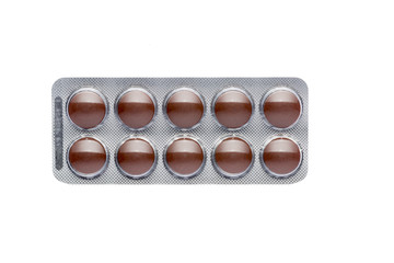 The brown pills in a blister