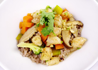 Many ingredient in boiled rice