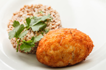 cutlet with buckwheat