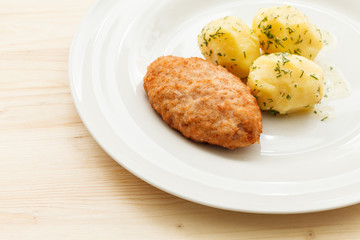 chicken cutlet with potato