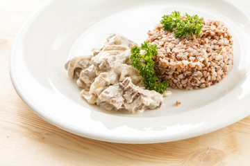 Buckwheat porridge with meat