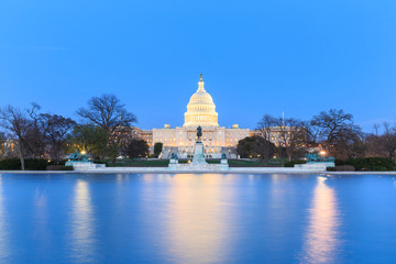 Fototapeta na wymiar The United States Capitol building in Washington DC, USA - after