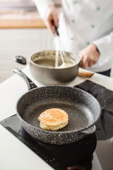 chef making pancake
