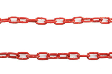 Square red chain isolated on white background, frame