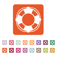 The lifebuoy icon. Lifebelt symbol. Flat