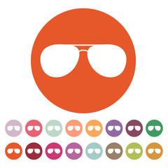 The sunglasses icon. Glasses symbol. Flat