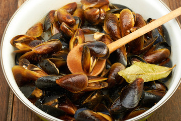 Boiled mussels