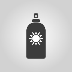 The sun cream icon. Sunscreen symbol. Flat