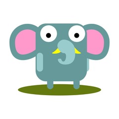 Cute Elephant with large eyes cartoon
