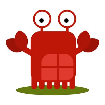 Cute Crab with large eyes cartoon

