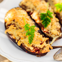 Stuffed Eggplant Halves