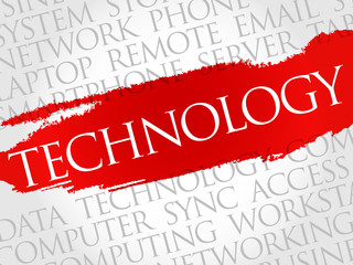 Technology words cloud, business concept