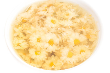 Chinese Chrysanthemum Flower Tea Isolated on white