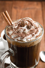 cup of coffee on wood
