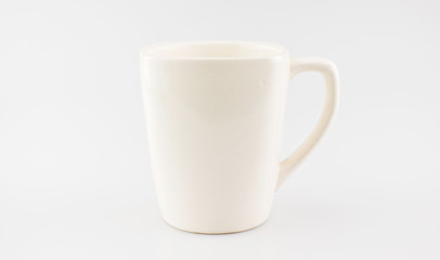 Ceramic Coffee cup on grey background ,Clipping path on cup