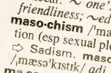 Dictionary definition of word masochism