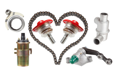 Elements of the car in comic form