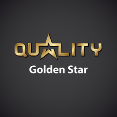 vector quality golden star inscription icon