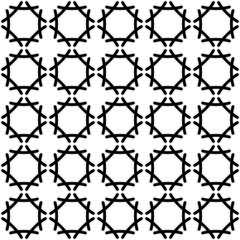 Black and white geometric seamless pattern, abstract background.