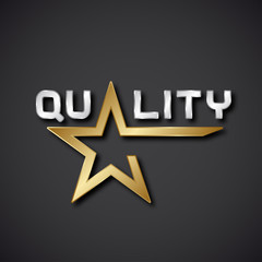 Obraz premium vector quality golden star inscription icon