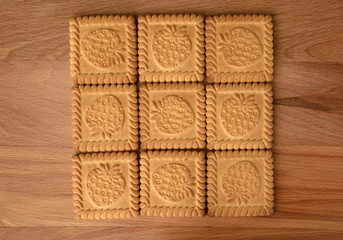 Biscuit Cookies Stacked on Table Delicate Sweet Arrangement