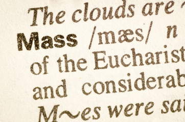 Dictionary definition of word Mass