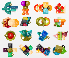 Set of modern geometric infographic web layouts