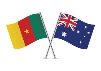 Australian and Cameroonian flags. Vector illustration.
