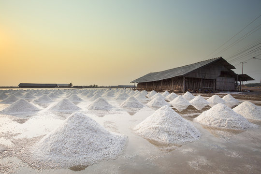 heap of salted harvesting in orginal tradition salt farm industr