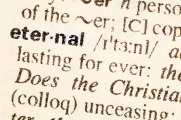 Dictionary definition of word eternal